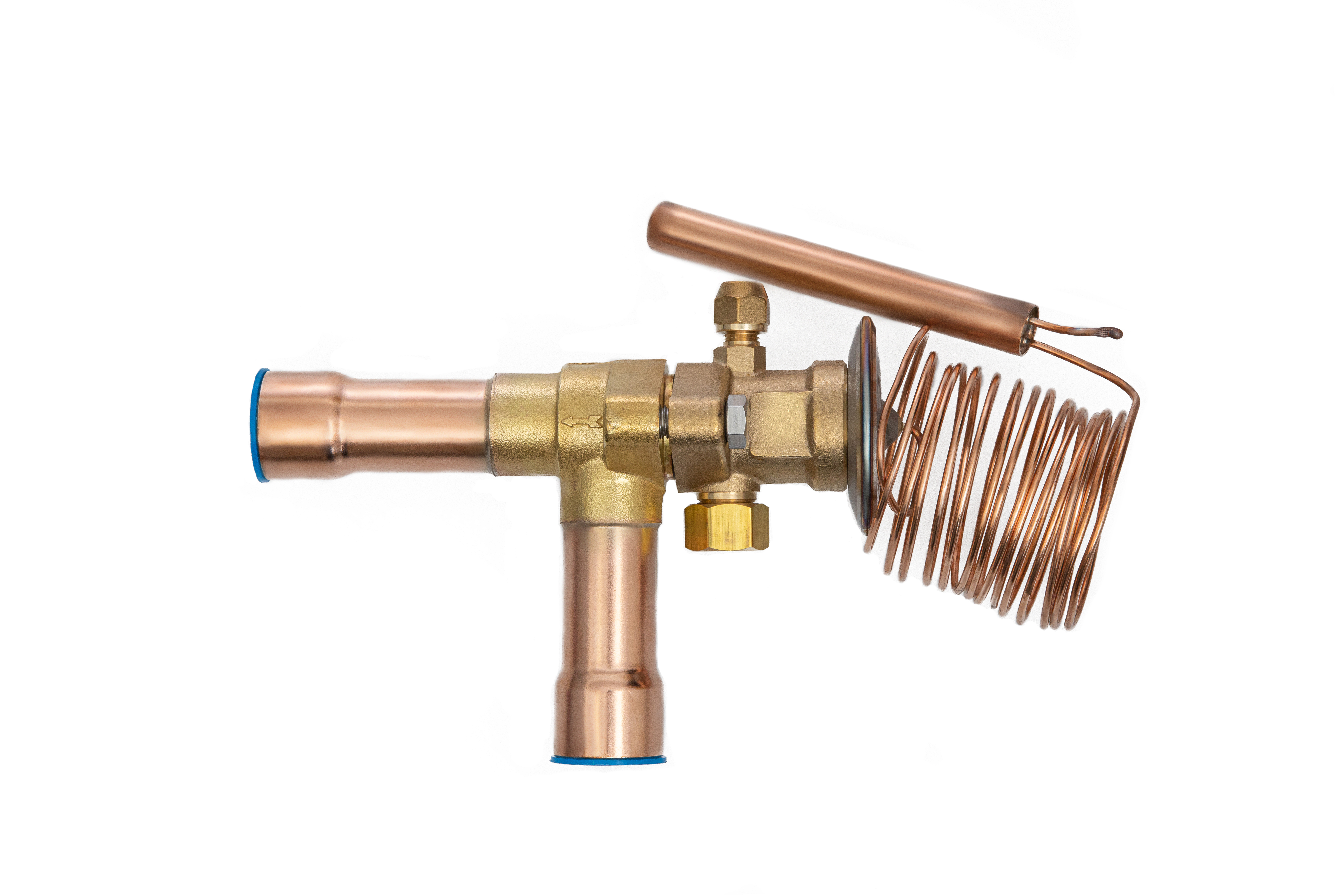 Ридан 069B4210R — Клапан терморегулирующий TE55-10, R407C, T кипения -40...10 ℃, угловой, присоединительные патрубки 1"1/8